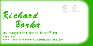 richard borka business card